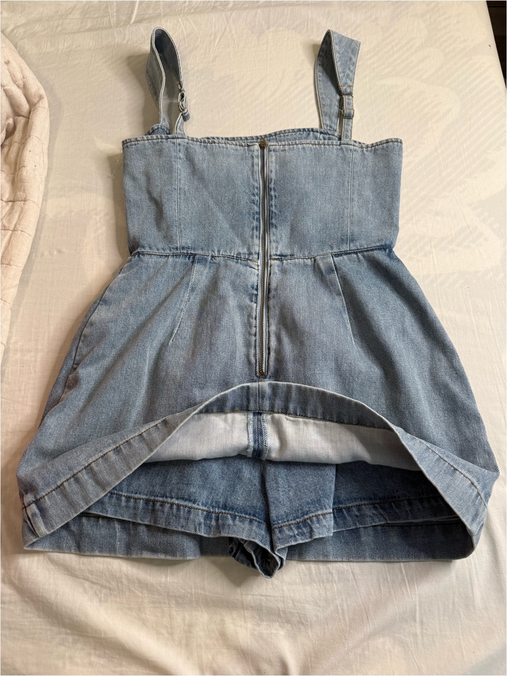 Light Blue Denim Pocket Mini Dress - Picture 5 of 5